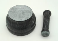 Schwarzer Steinmörser-und Stampfe-, Marmormörser und Stampfe-gesetzte runde Form
