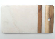 Kundengebundene Stein-akazien-Holz-Schneidebretter Placemats rechteckige Marmor