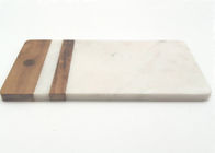 Kundengebundene Stein-akazien-Holz-Schneidebretter Placemats rechteckige Marmor